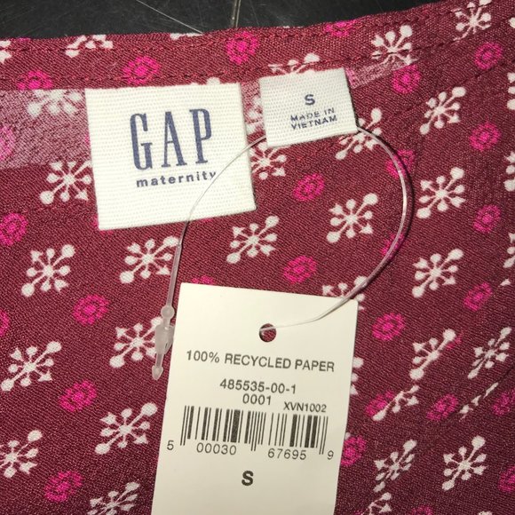 Gap Maternity Small Print Red V-neck Tank NWT - Picture 5 of 6